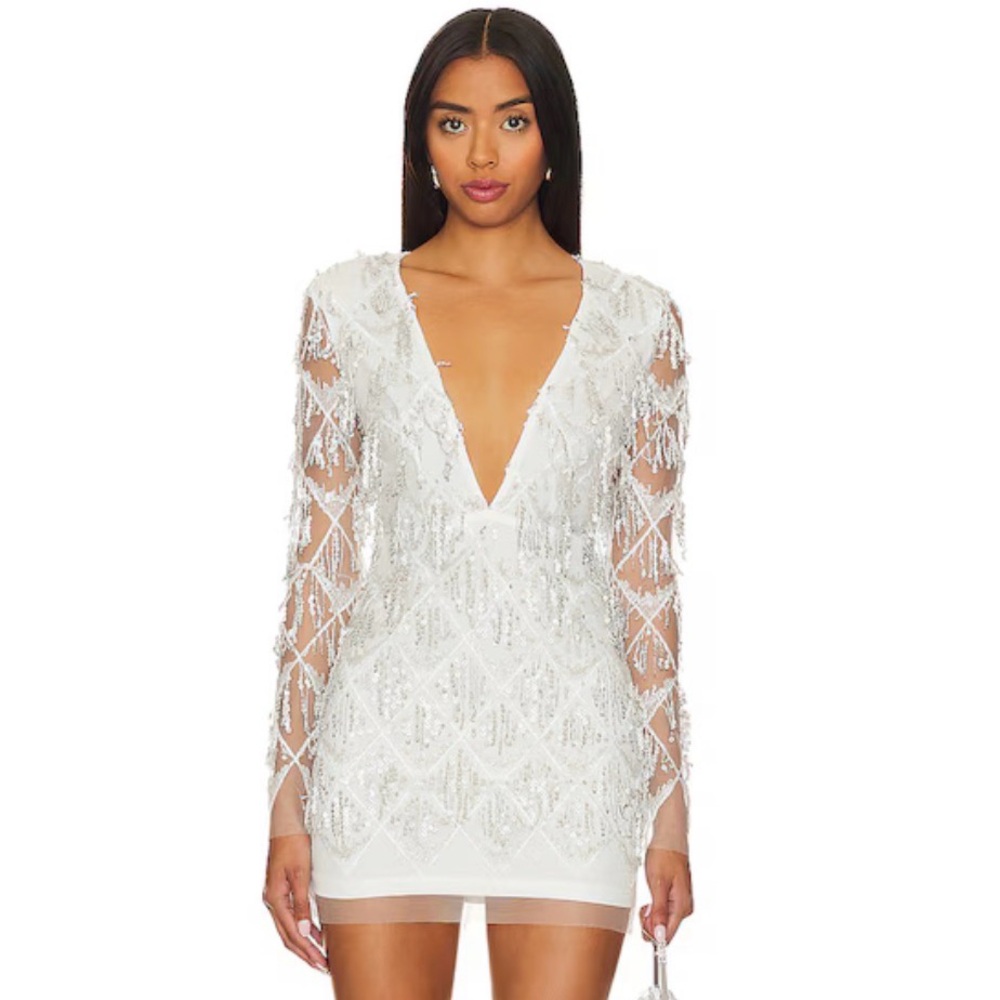 NWT REVOLVE Superdown Nia Sequin Fringe Dress